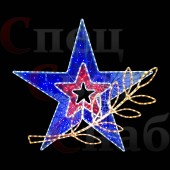 "Звезда с веткой" триколор на опоре 200х160 см